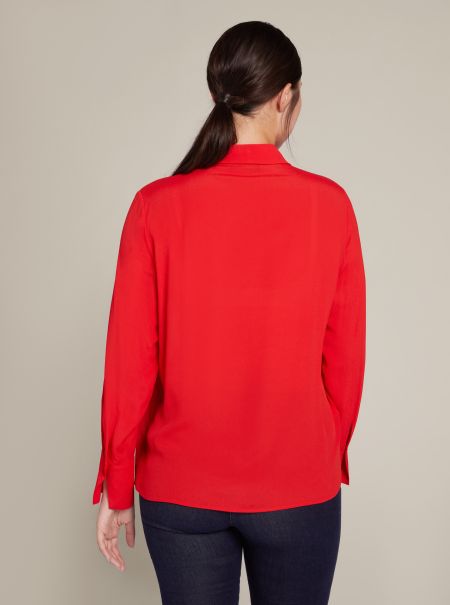 Donna Elena Miro Camicie E Bluse Rosso Camicia In Viscosa Riciclata