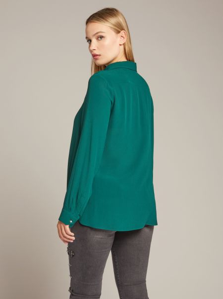 Donna Camicie E Bluse Verde Camicia Con Ricamo Elena Miro