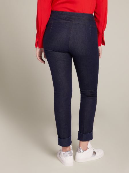 Donna Elena Miro Jeans Skinny Luxury Misto Seta Jeans Blu