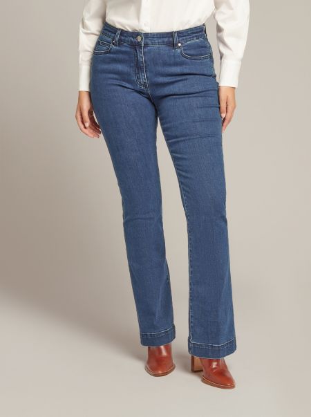 Elena Miro Blu Jeans Donna Jeans Flare In Denim Stretch