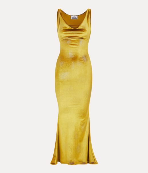 Donna Concorrenza Vestiti Vivienne Westwood Gold Long Liz Jersey Dress