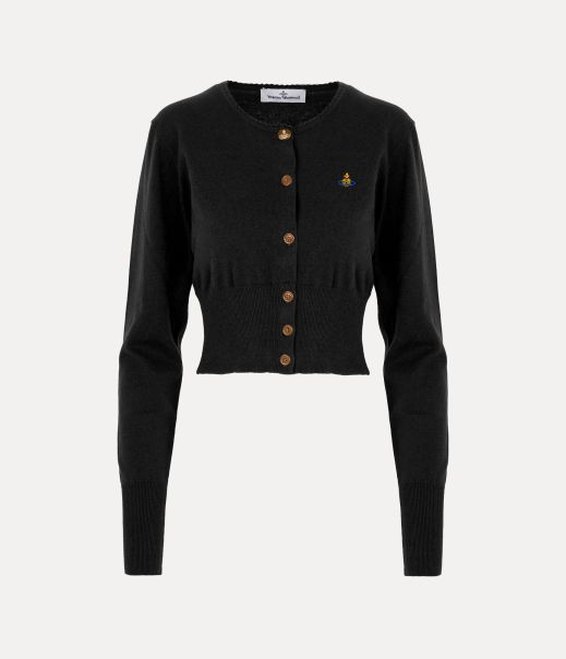 Vivienne Westwood Black Reso Donna Bea Cropped Cardi Maglieria