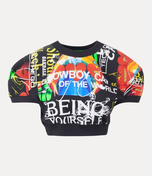 Vivienne Westwood Donna Sicurezza Cropped Football Sweatshirt Meaningless Top E Camicie