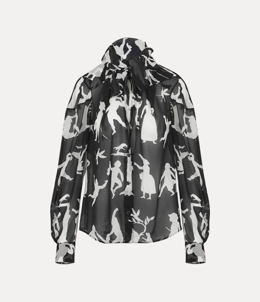 Vivienne Westwood Donna Moda Black Print Now Blouse Top E Camicie