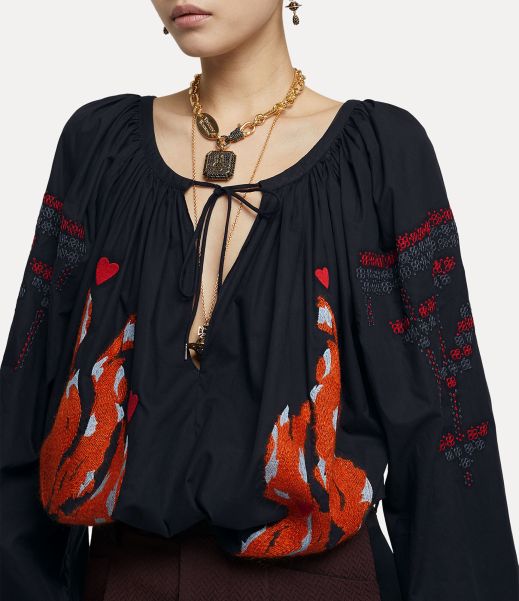 Vivienne Westwood Top E Camicie Decorativo Peasant Top Donna Black