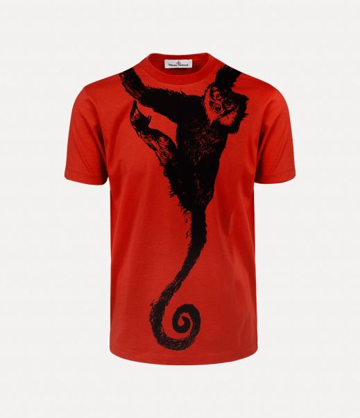 Affascinante Donna Monkey Classic T-Shirt Vivienne Westwood Felpe E T-Shirt Red