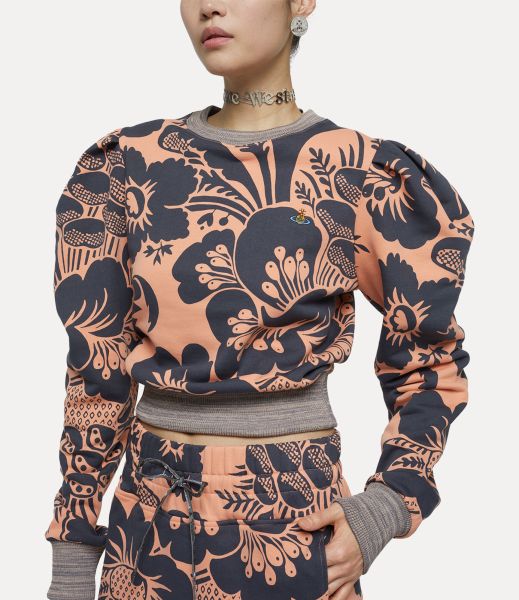 Vivienne Westwood Negozio Donna Felpe E T-Shirt Mandarin/Grey Flower Aramis Sweatshirt