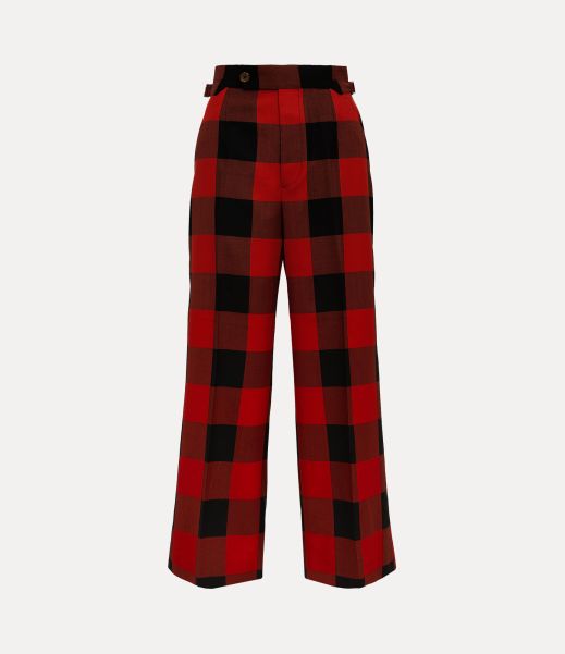 Pantaloni E Shorts Vivienne Westwood Lauren Trousers Red/Black Donna Ultimo Modello