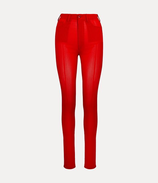 Chilli Red Donna Pantaloni E Shorts Kris Jeans Esclusivo Vivienne Westwood