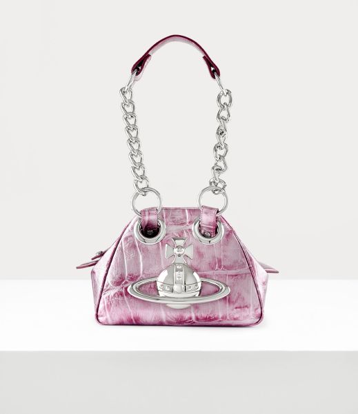 Pink Vivienne Westwood Donna Lussuoso Archive Orb Chain Handbag Borse A Mano