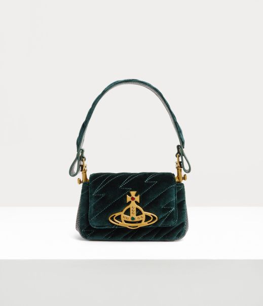 Donna Vivienne Westwood Borse A Mano Negozio Online Hazel Quilted Small Bag Green