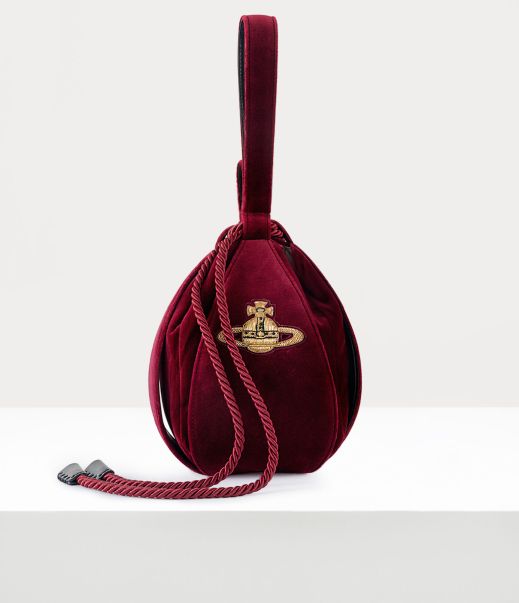 Donna Prezzo Scontato Burgundy Vivienne Westwood Borse A Mano Kitt Bucket Bag