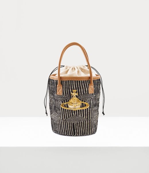 Donna Marchio Borse A Mano Black/White Vivienne Westwood Jane Basket Bag
