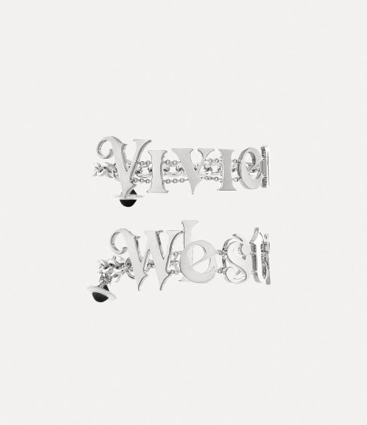 Donna Bracciali Raimunda Twin Bracelet Uscita Vivienne Westwood Platinum / Black Enamel