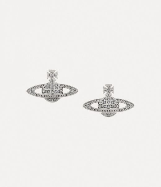 Mini Bas Relief Earrings Donna Orecchini Etichetta Vivienne Westwood Platinum / Crystal Crystal