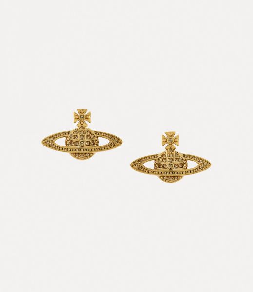 Gold Light Colorado Topaz Vivienne Westwood Mini Bas Relief Earrings Qualità Orecchini Donna
