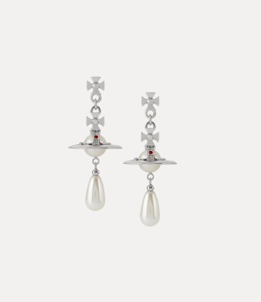 Vivienne Westwood Platinum/Pearl/Multi Popolarità Pearl Drop Earrings Donna Orecchini
