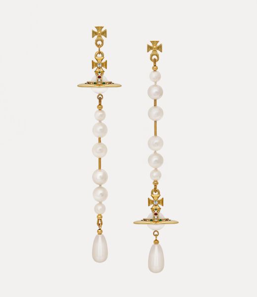 Sicurezza Broken Pearl Earrings Orecchini Donna Vivienne Westwood Gold/Pearl/Multi
