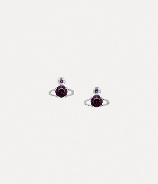 Orecchini Donna Reina Earrings Vivienne Westwood Platinum / Purple Cz Qualità