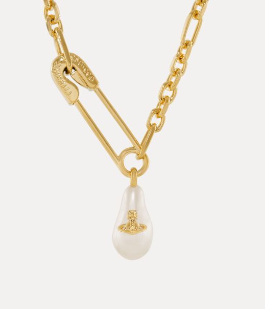 Collane Yael Necklace Gold / Creamrose Pearl Donna Vivienne Westwood Consegna