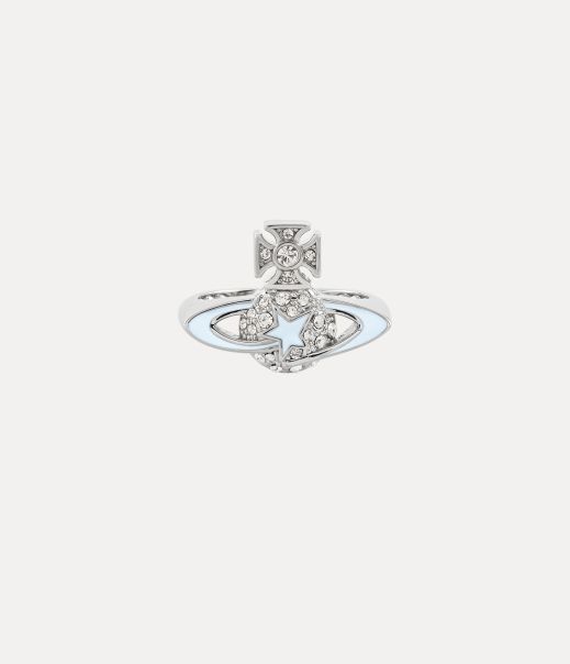 Darlene Ring Anelli Platinum / Crystal / Light Blue Enamel Donna Conveniente Vivienne Westwood