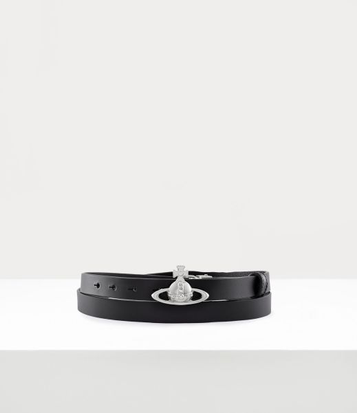 Small Orb Buckle Belt - Palladio Vivienne Westwood Cinture E Imbracature Garantire Black Donna