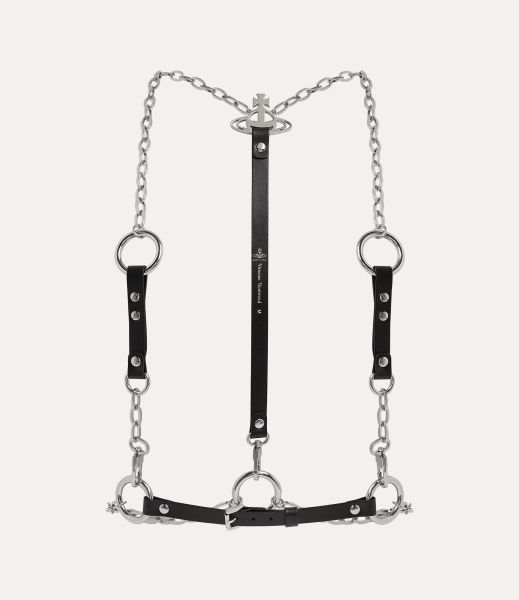 Donna Black Cinture E Imbracature Studs Belts Chain Harness Vivienne Westwood Consegna