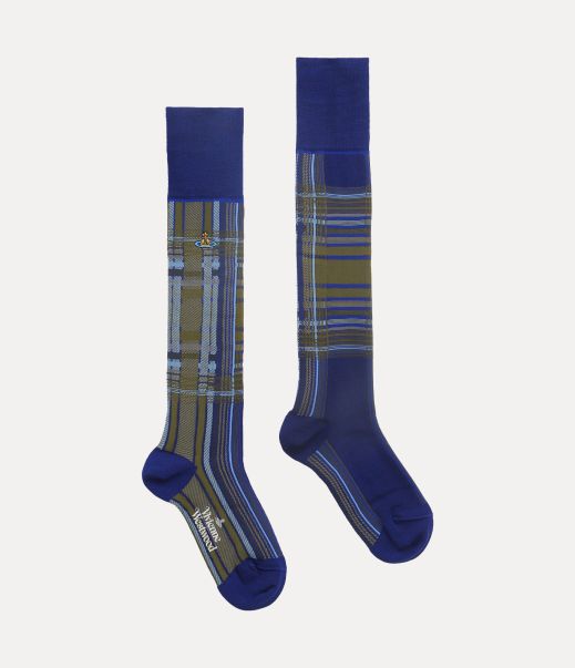 Oversize Madras Socks Calze E Collant Blue Donna Vivienne Westwood Pubblicità