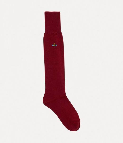 Donna Vivienne Westwood Uni Colour High Sock 2024 Calze E Collant Claret
