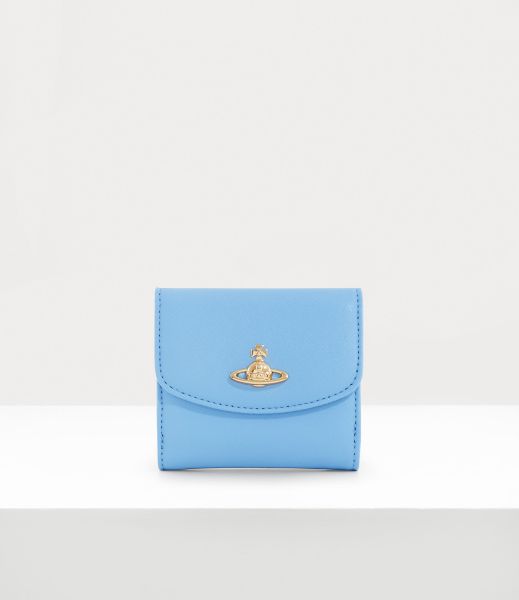 Donna Acquisto Vivienne Westwood Saffiano Small Wallet Light Blue Portafogli E Piccola Pelletteria