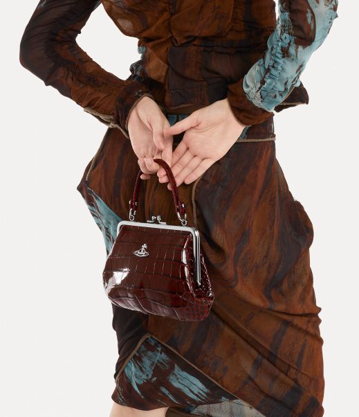 Vivienne Westwood Donna Portafogli E Piccola Pelletteria Qualità Burgundy Frame Purse