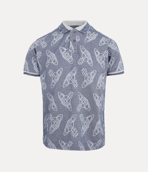 Qualità Vivienne Westwood Classic Polo T-Shirt E Polo Uomo Blue/Wind Chime