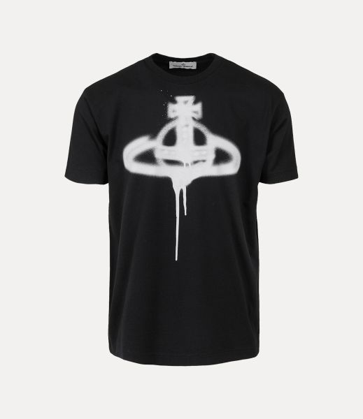 Black T-Shirt E Polo Qualità Spray Orb Classic T-Shirt Vivienne Westwood Uomo