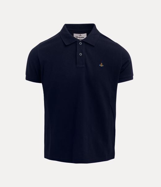 Uomo Vivienne Westwood Navy Efficienza T-Shirt E Polo Classic Polo
